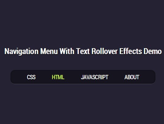 Creating A Navigation Menu with Text Rollover Effects | CSS Script