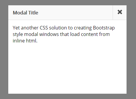 CSS Only Static Modal Window | CSS Script