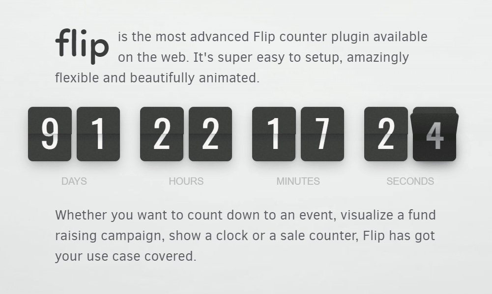 Classic Flip Clock Style Countdown Counter Library Flip Js Css Script