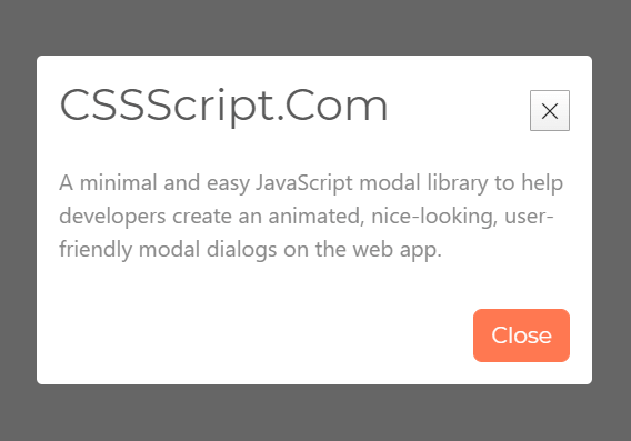 User-friendly Modal Dialog In Vanilla JavaScript - minimal-modal | CSS ...