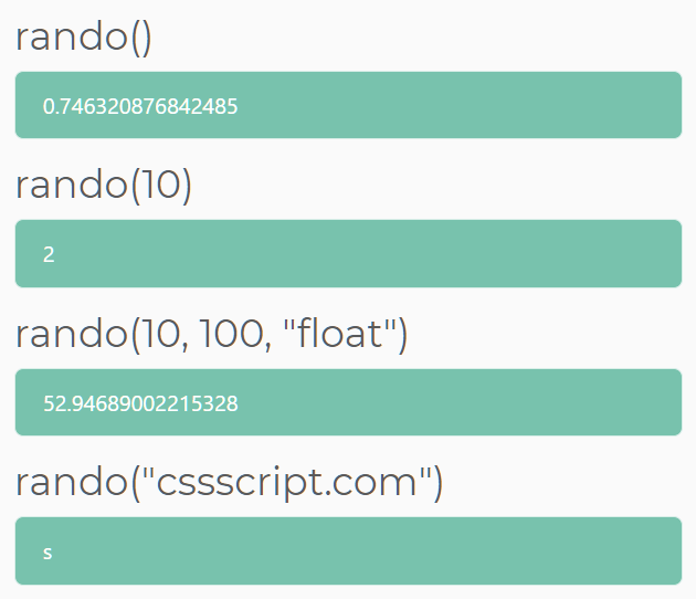Secure Random Number Generator - Rando.js | CSS Script