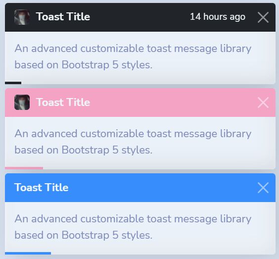Advanced Toast & Snackbar Library Based On Bootstrap 5 Toaststrap