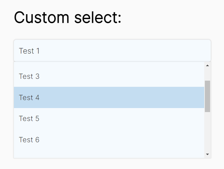 Minimal Custom Dropdown Box customselect.js CSS Script