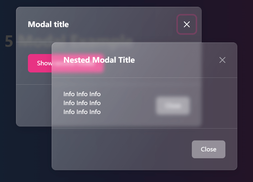 Create Nested Bootstrap 5 Modal With JavaScript CSS Script