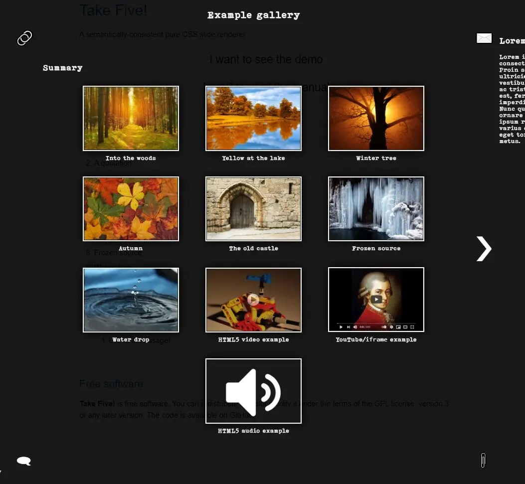 Advanced Slider & Lightbox CSS Library takefive.css CSS Script