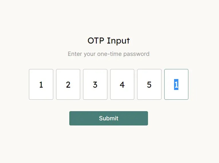 Password Input With Vanilla JavaScript otpinput.js CSS Script