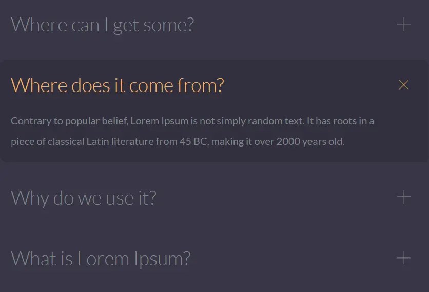 Build Responsive Accordions With Vanilla JS And CSS3 CSS Script