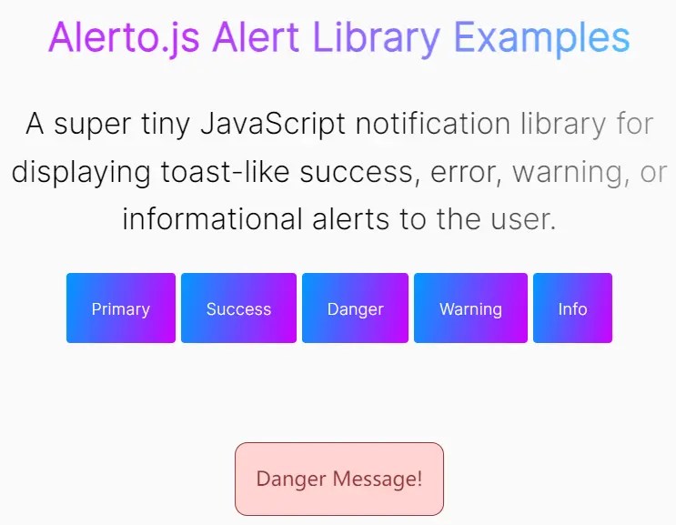 Create Sleek ToastLike Alert Notifications With Alerto.js CSS Script