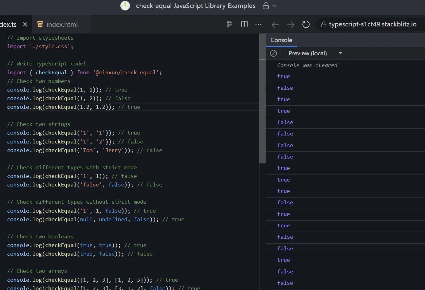 Simplify Equality Checking With The checkequal JavaScript Library