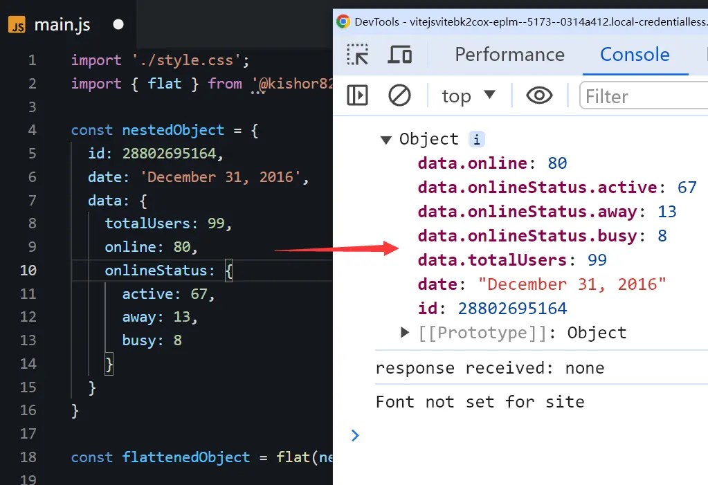 Flatten Nested Objects In JavaScript & Node.js jsonflat CSS Script