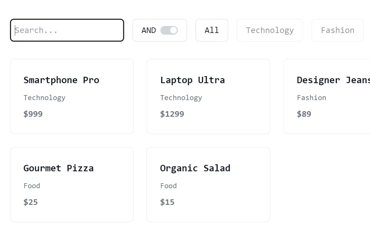 Filter & Sort DOM Elements with Advanced Filter System CSS Script