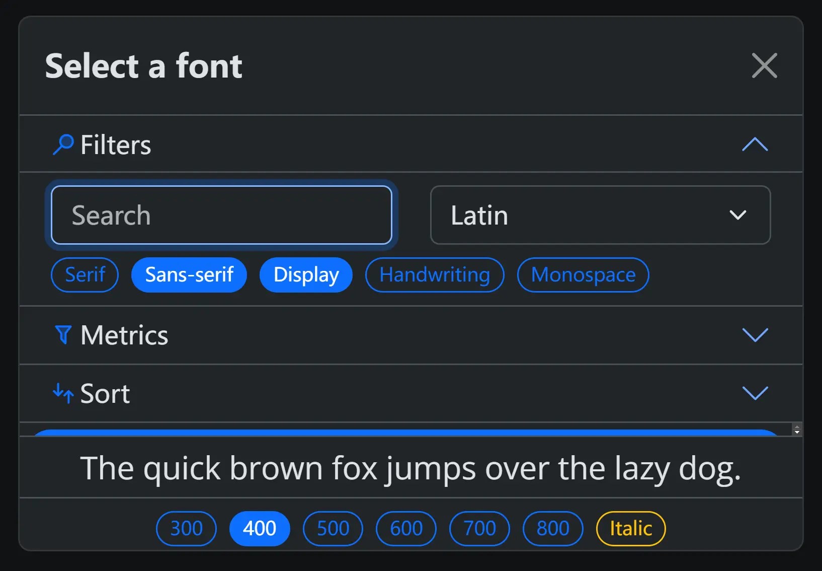 Bootstrap 5 Font Picker For Google And System Fonts CSS Script