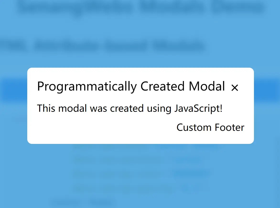 Create Custom Modals with HTML Attributes or JavaScript SWM CSS Script