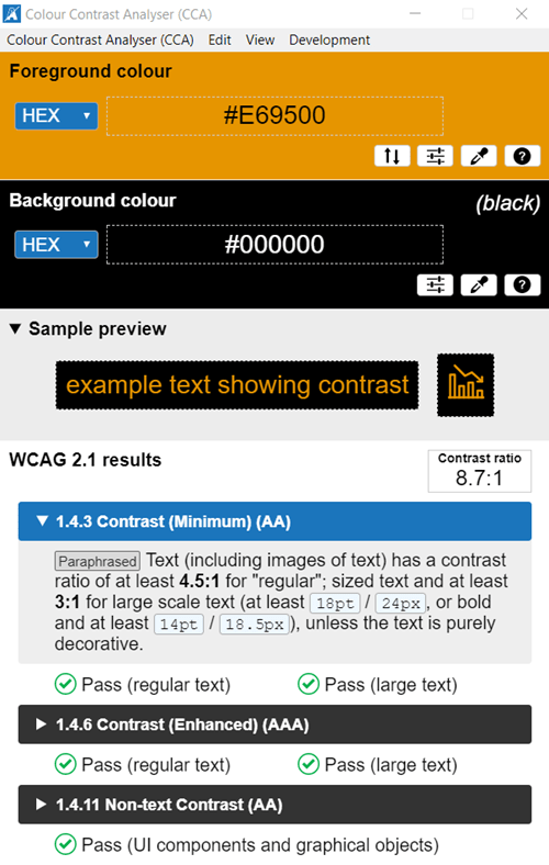  Accessibility Criteria Color Contrast California State