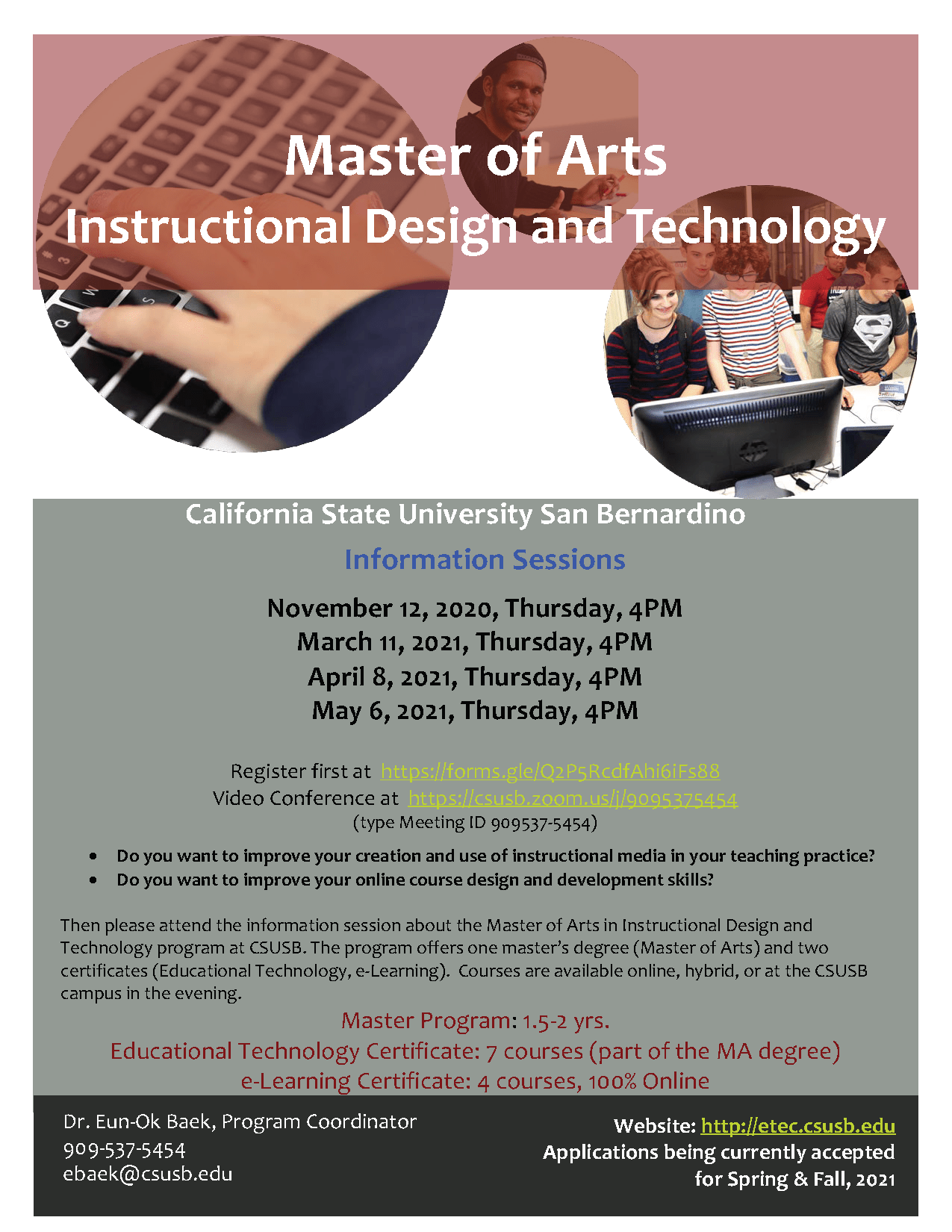 MA in Education, Instructional Design Technology