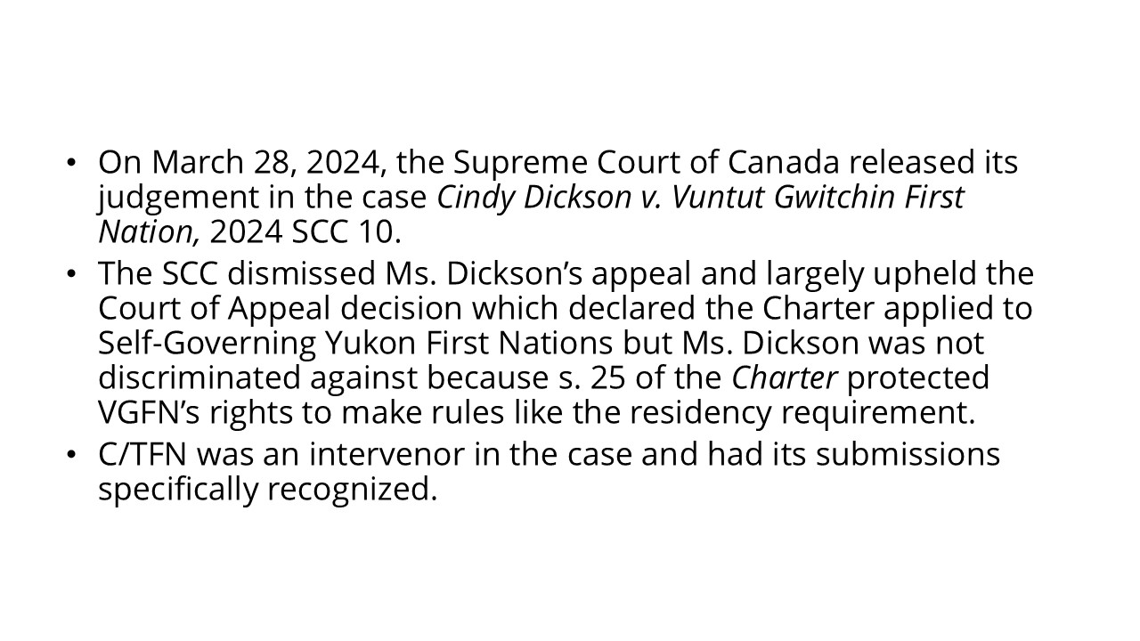 Cindy Dickson SCC Carcross/Tagish First Nation