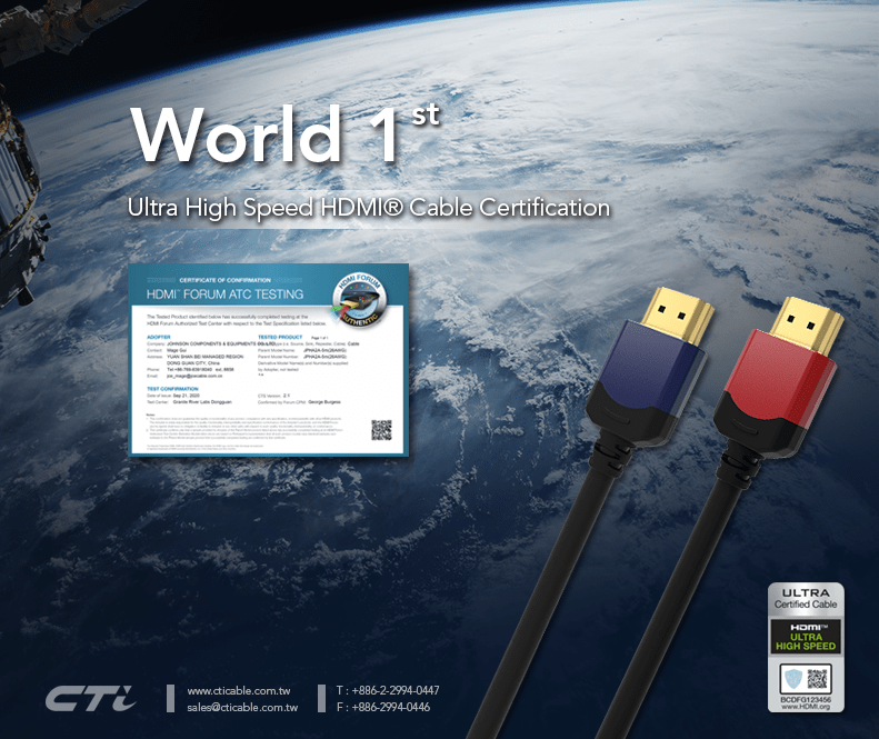 World 1st Ultra High Speed HDMI® Cable Certification News CTi wire
