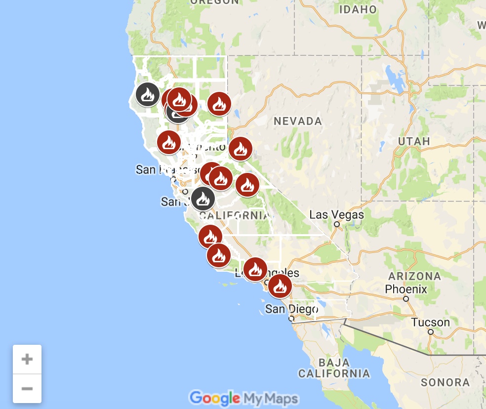 Forest Fires In California Map 26 Map Of California Fires 2018 Online Map Around The World