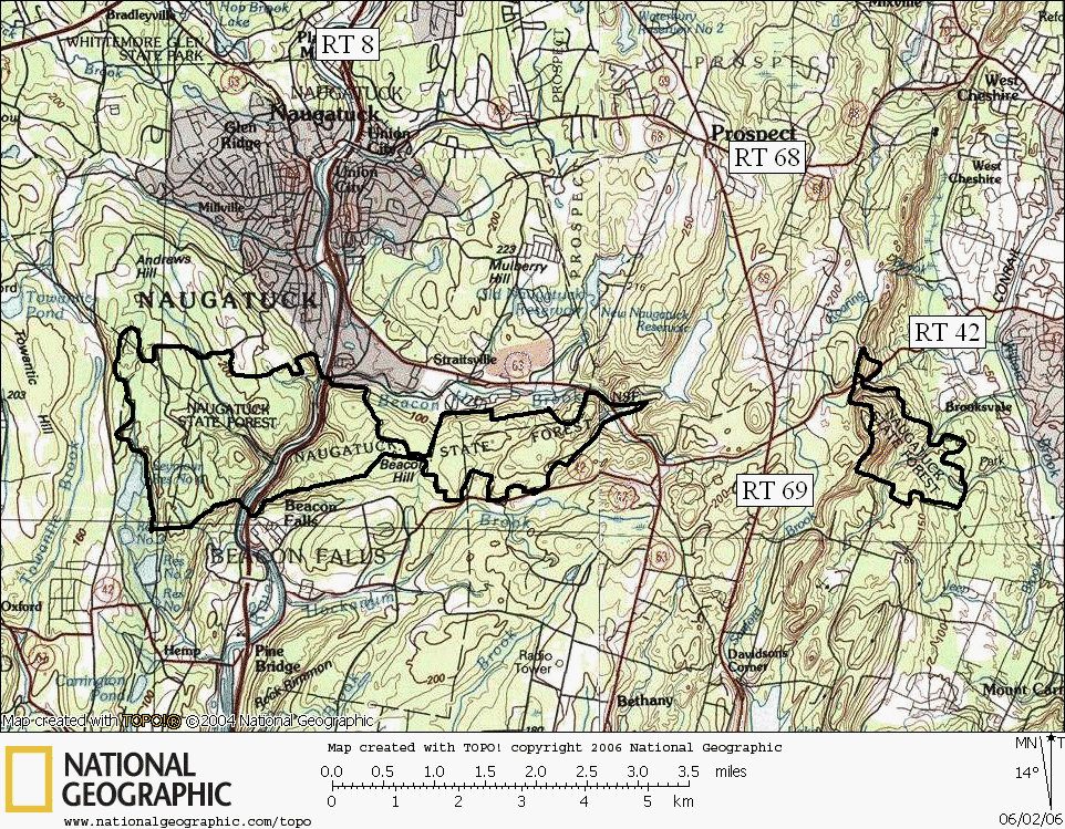 Naugatuck State Forest Trail Map Naugatuck State Forest Hiking Trail Map