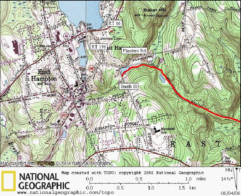 Airline Bike Trail, East Hampton Map