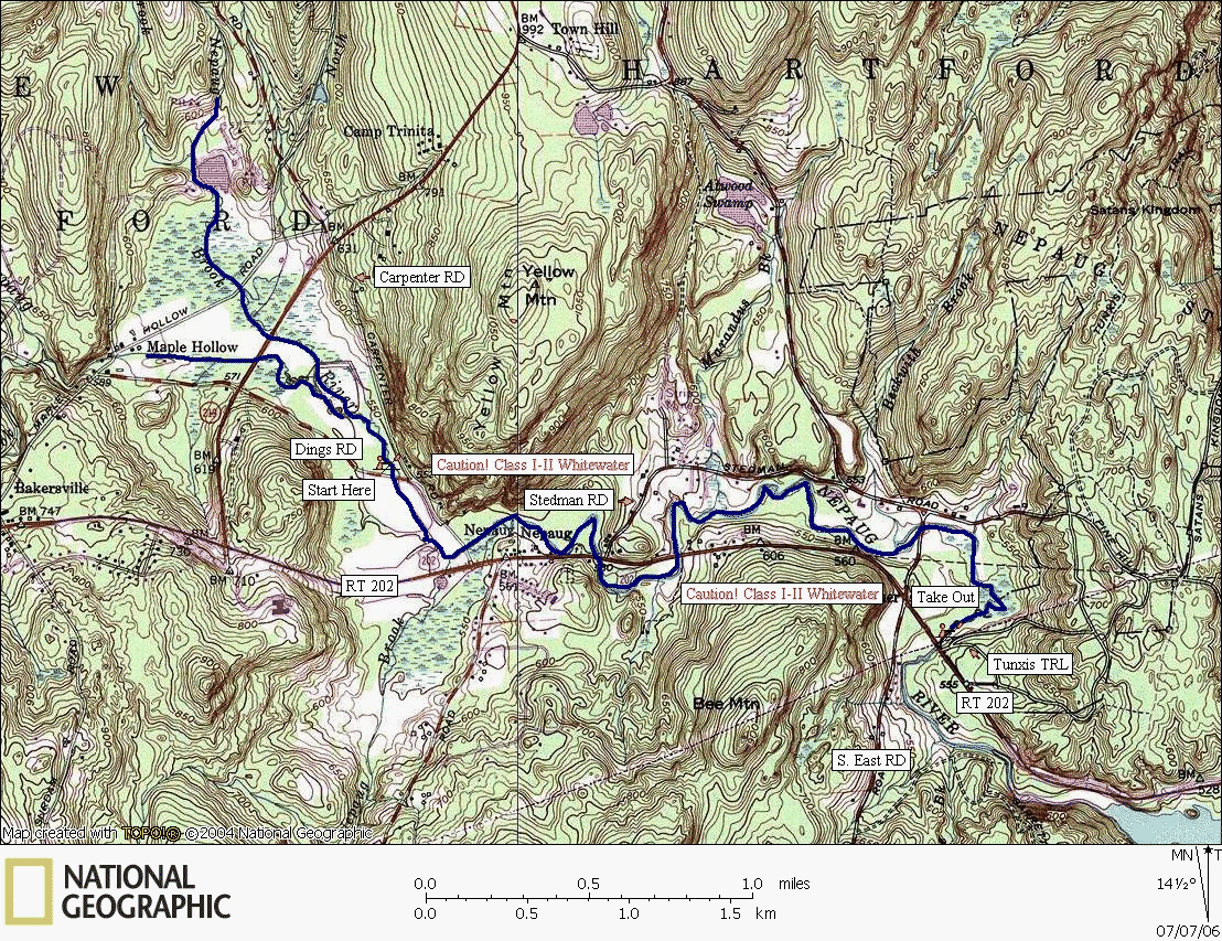Nepaug River Canoe & Kayaking Map