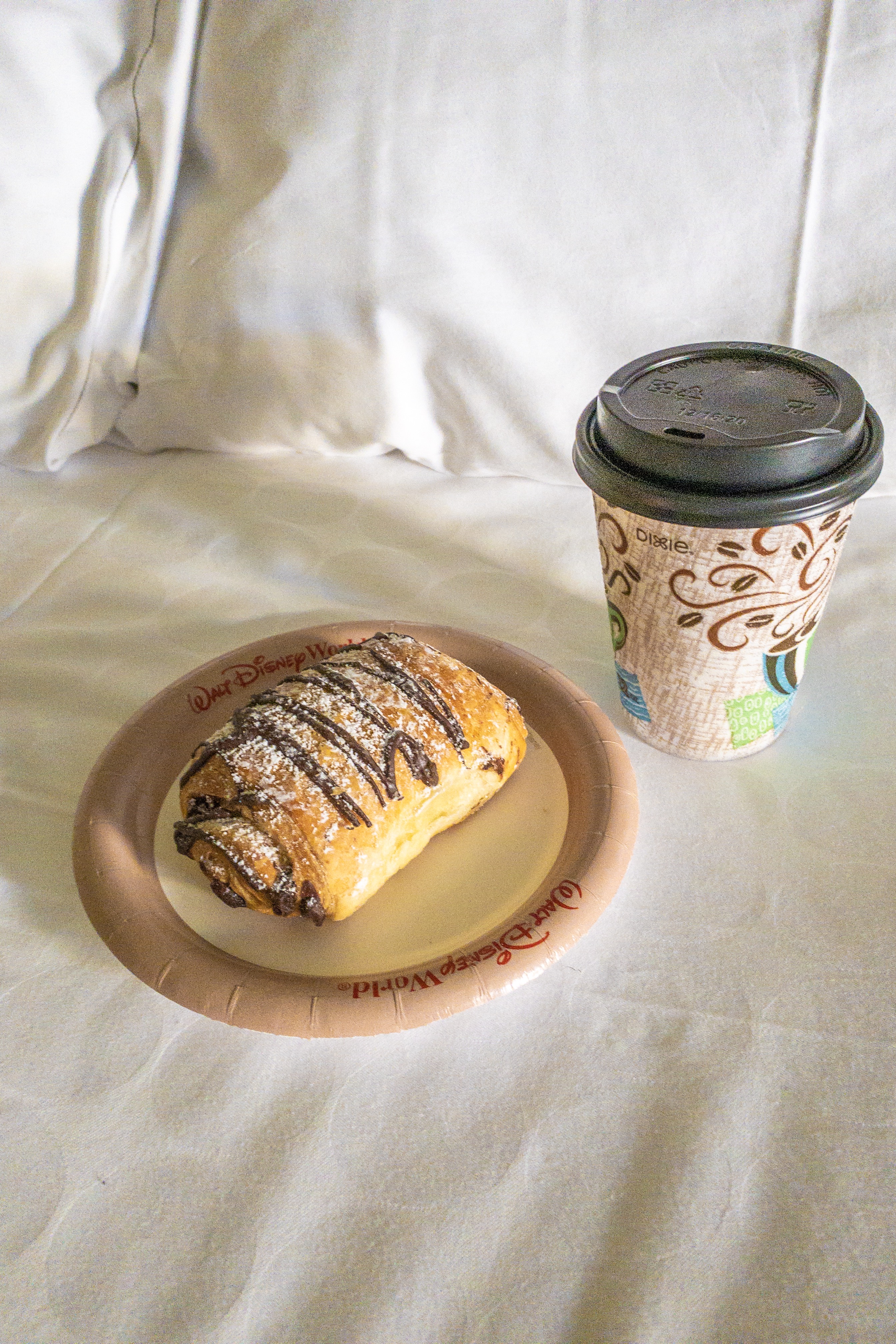 Coffee and Criossant in the hotel room. Disney world quick service