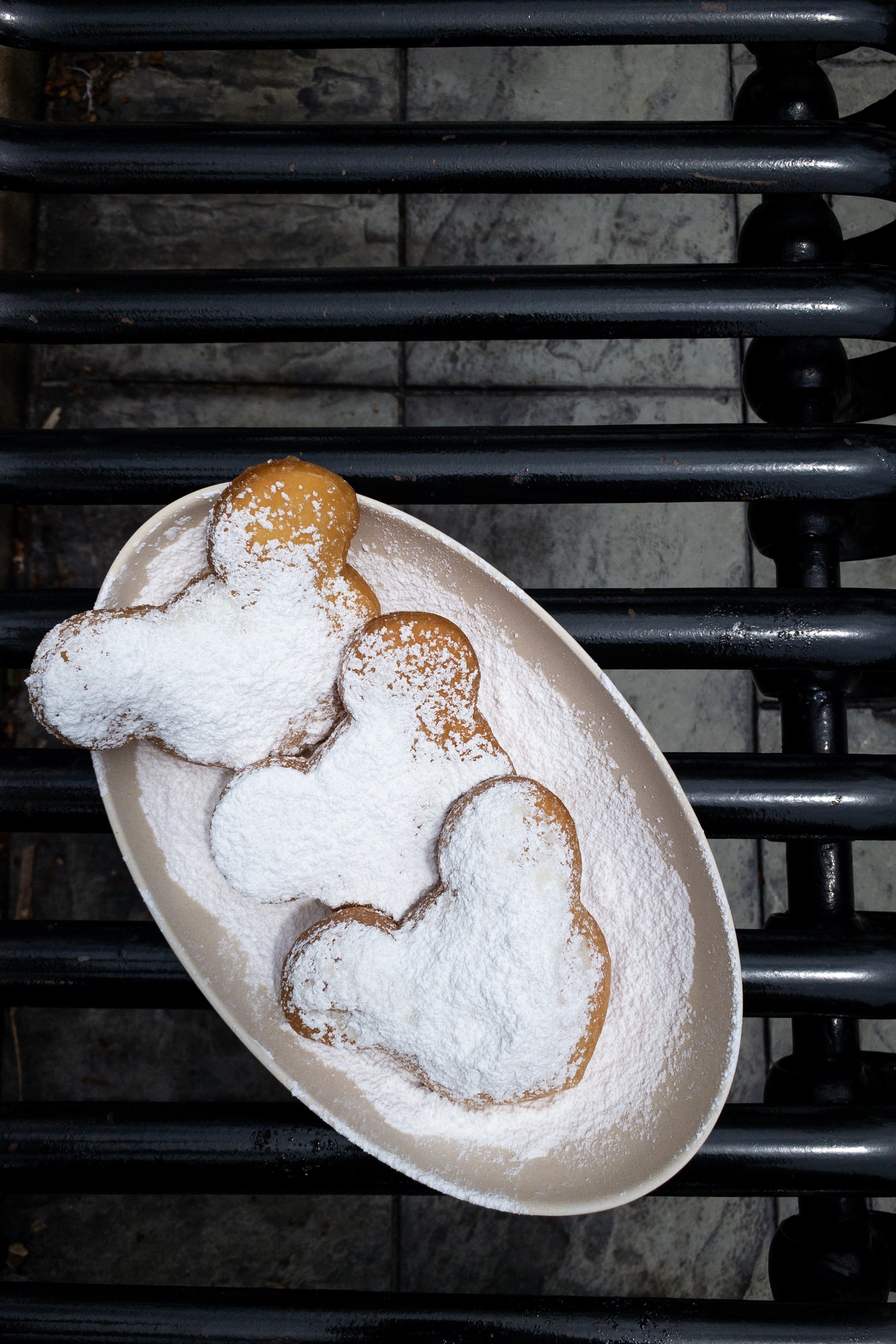Mickey shaped beignets from Sassagoula Floatworks and Food Factory at Disney's Port Orleans French Quarter