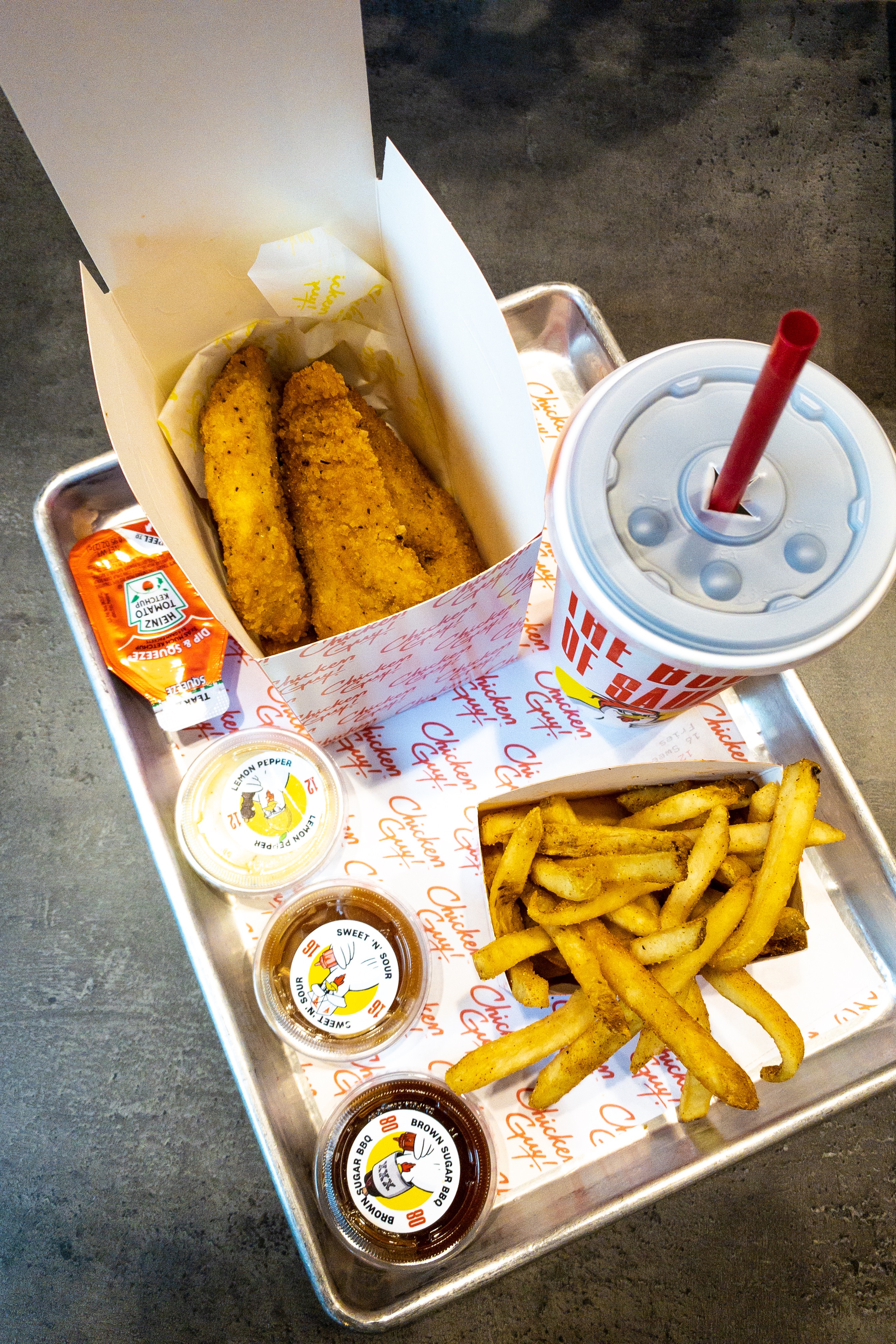 Chicken tenders and fries from chicken guy! Disney word quick service