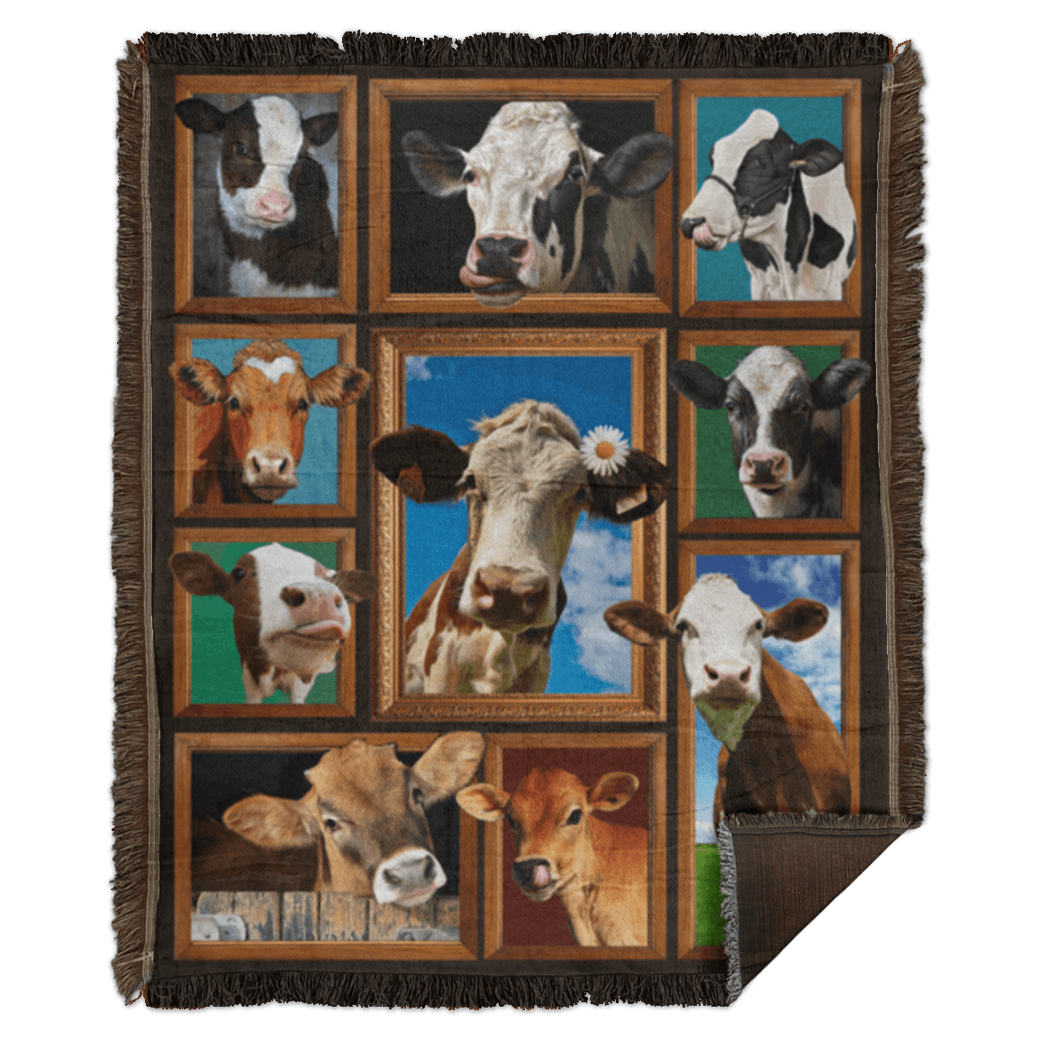 Fun Smiling Cows Quilt Blanket Cute Cows Happy Cow Print Fleece