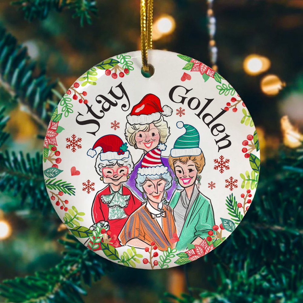 Golden Girls Christmas Ornaments Stay Golden Girls Ornaments GoldenGirls Christmas Ornament CubeBik