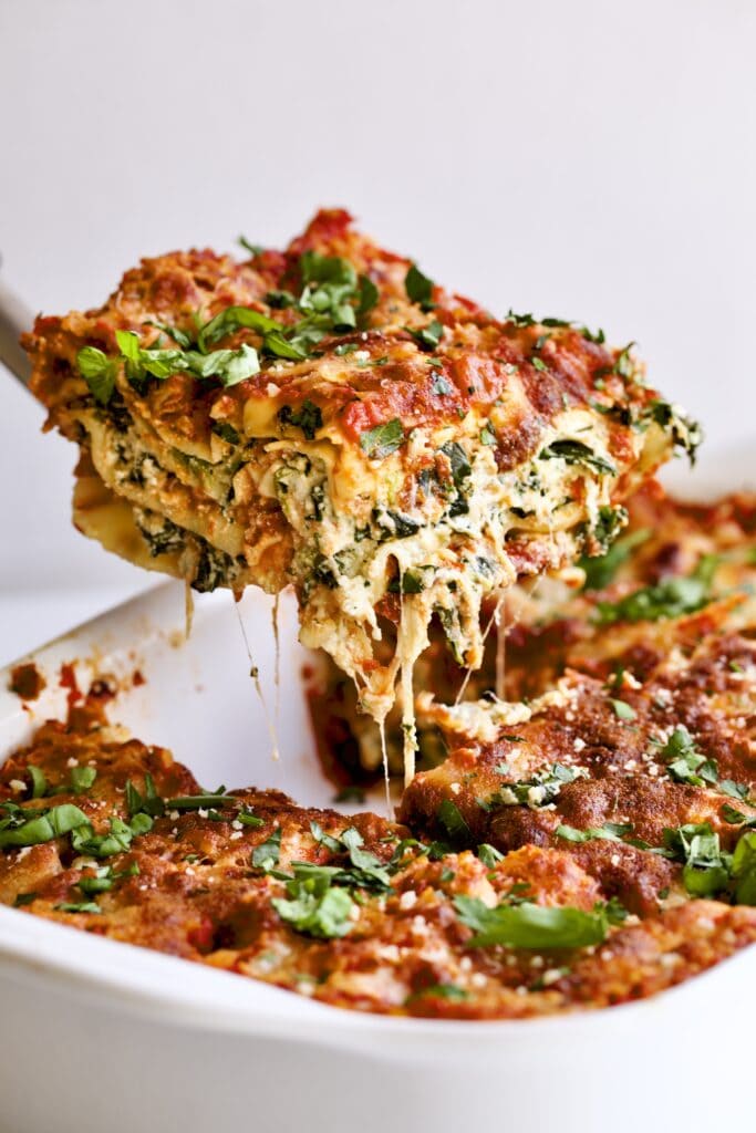 Authentic Spinach and Ricotta Lasagna with Tomato Sauce CucinaByElena