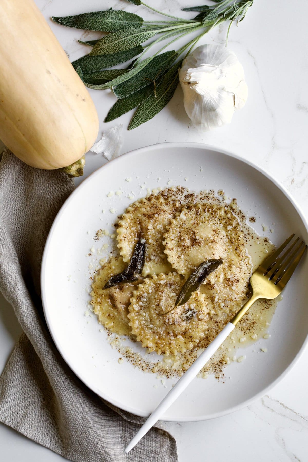 Butternut Squash Ravioli with Sage Butter Sauce CucinaByElena