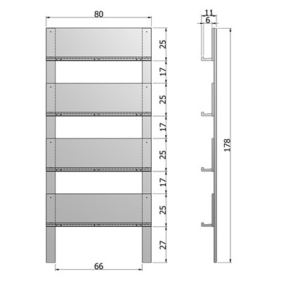 Contemporary Magazine Rack & Display Unit In Black Woood Cuckooland