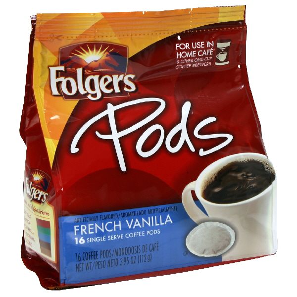 Folgers French Vanilla Coffee Pods 0.35 oz Each Pod, 108 Pods Total