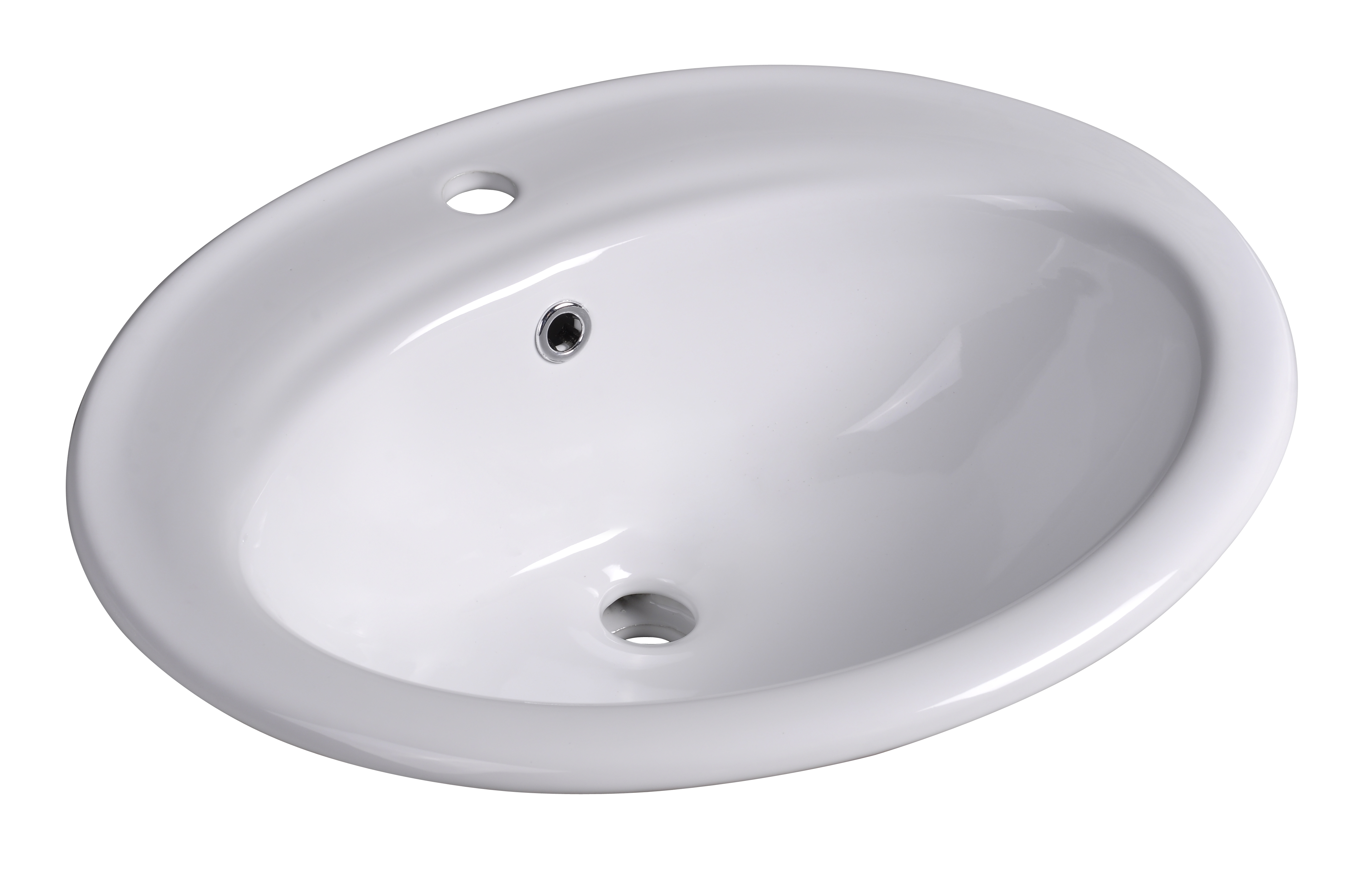 Dawn A8702 Ceramic Single Bowl Top Mount Oval Vanity Sink