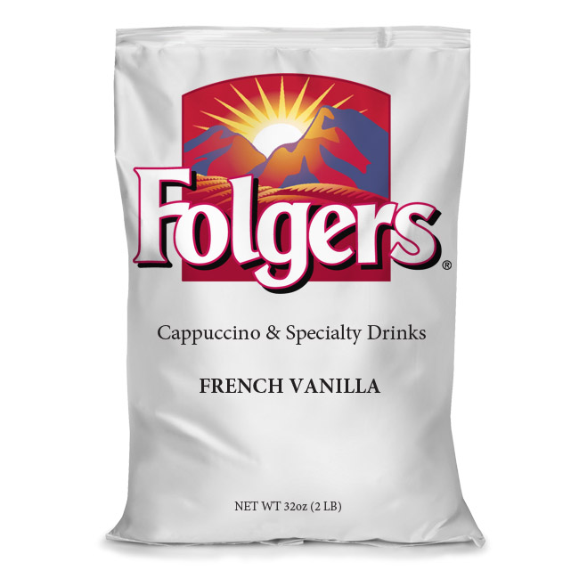 Folgers Cappuccino Mix French Vanilla, 2 lbs Each, 6 Bags Total