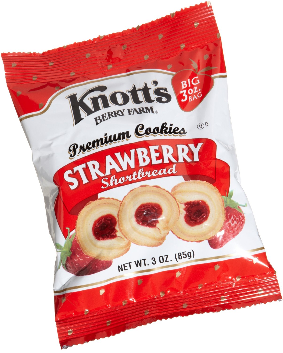 Knott's Berry Farm Shortbread Strawberry Cookies, 3 oz Each, 48 Bags