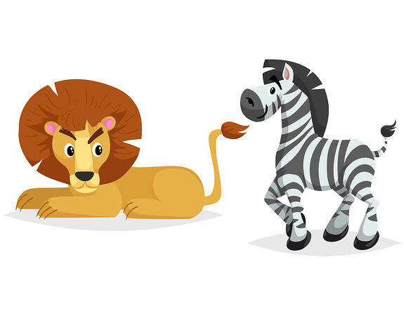 El león y la cebra