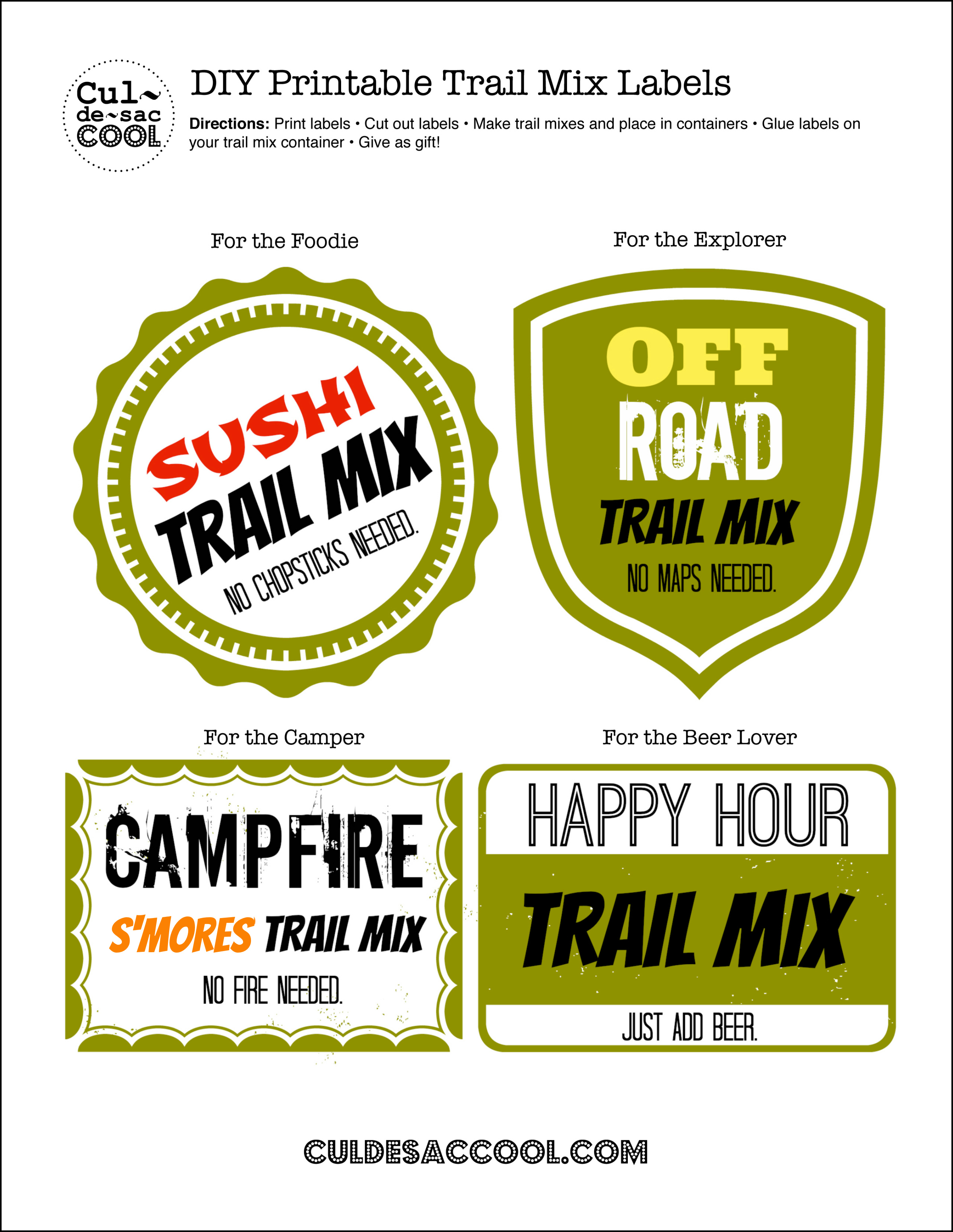 Trail Mix Labels