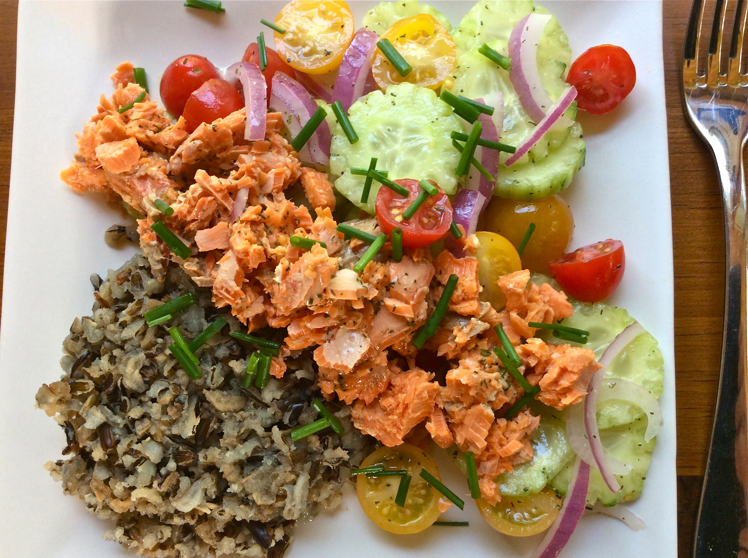 Salmon and Wild Rice Salad with Marinated Vegetables Culinary Concerto