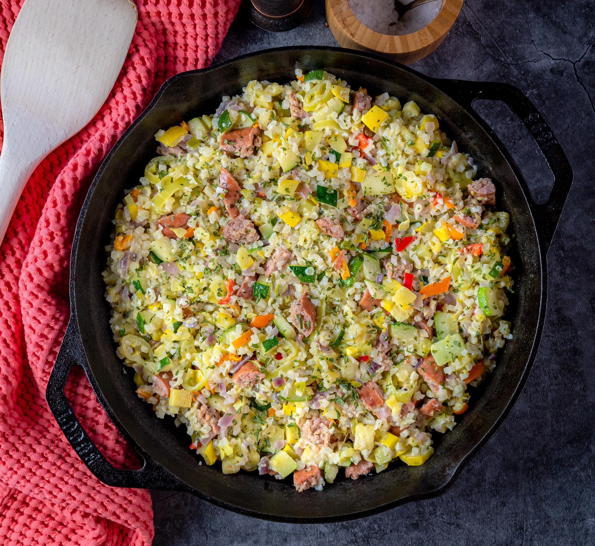 Cauliflower Keto Risotto with Italian Sausage Culinary Lion