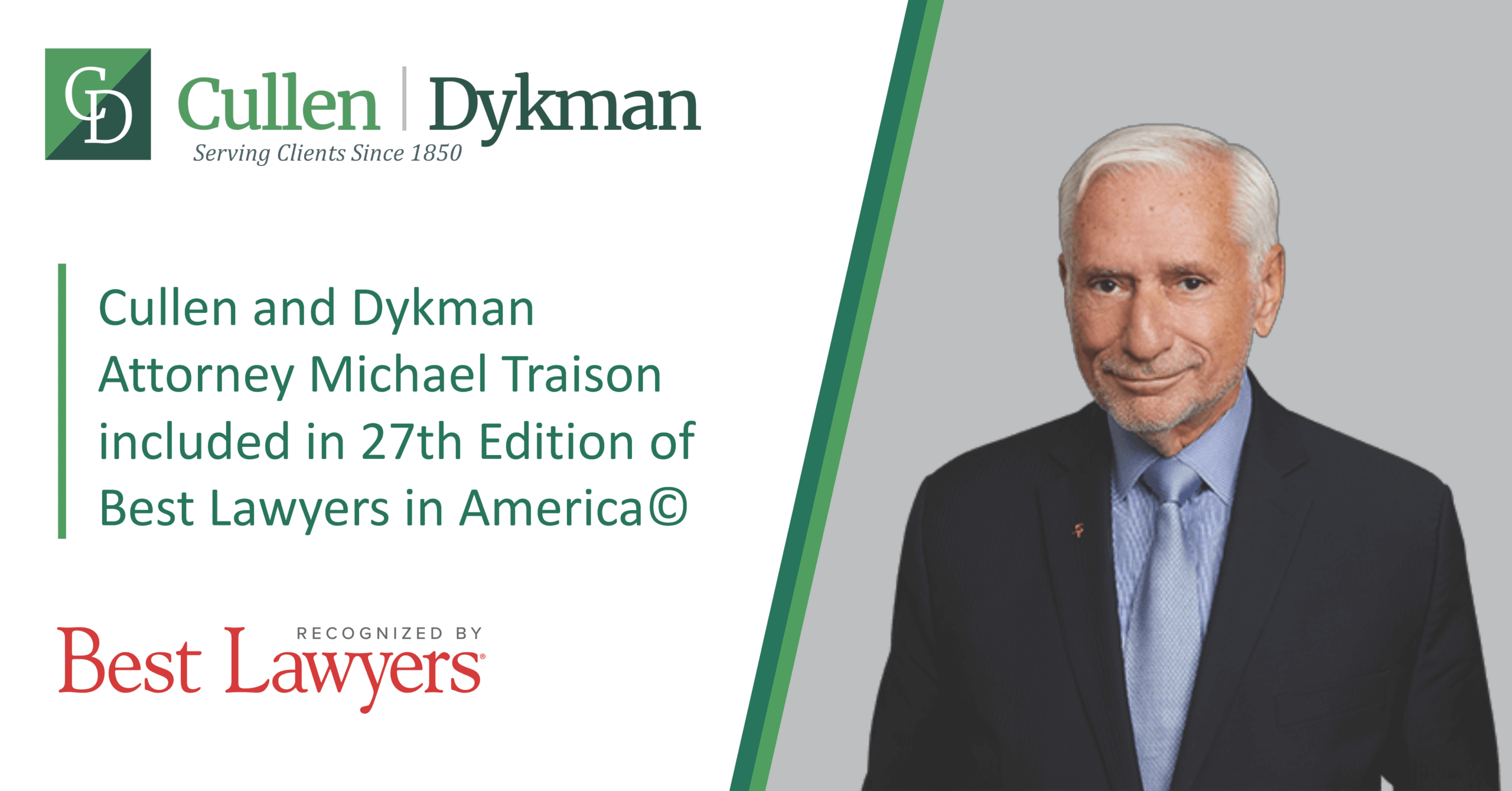 Cullen and Dykman Attorney Michael Traison included in 27th Edition of