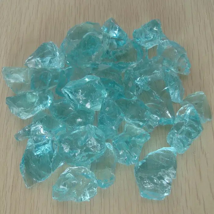 Light blue glass rocks Cullet Factory Glass rocks and glass stones
