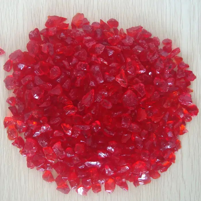 Red glass rocks Cullet Factory Glass rocks and glass stones factory
