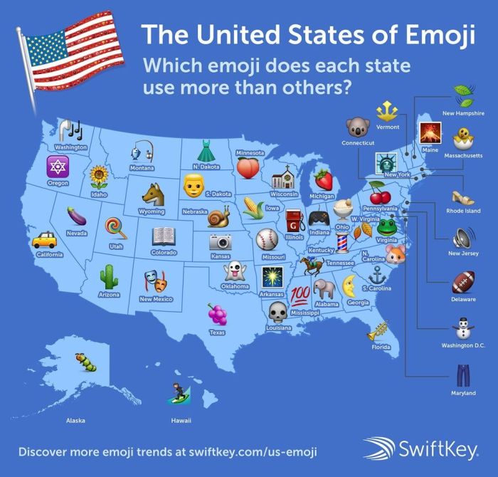 Each state has its own fave emoji (and some of you people are weird