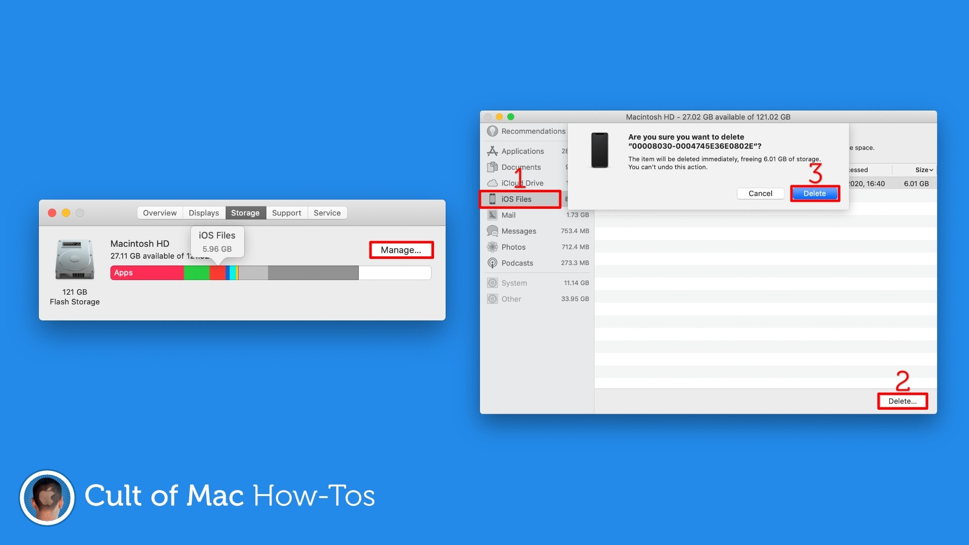 How to remove 'iOS Files' that are taking up space on your Mac