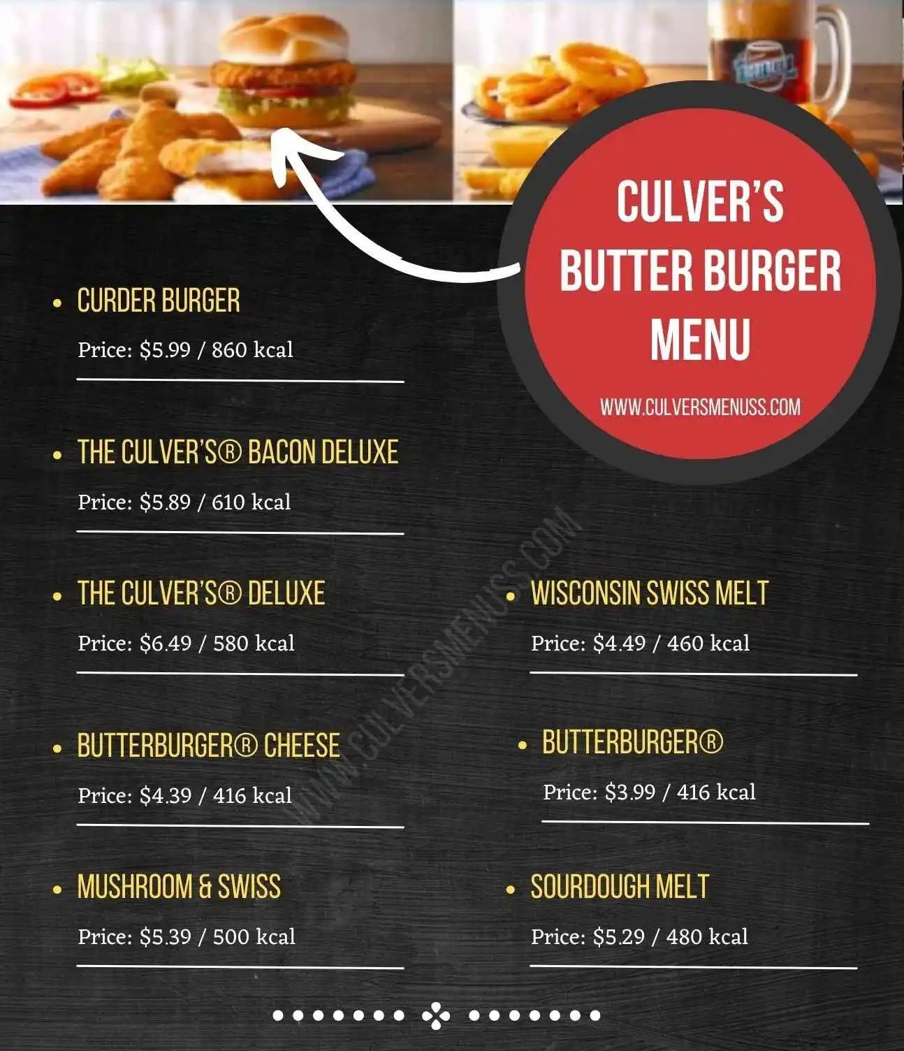 Culver's Menu With Prices Updated March 2025