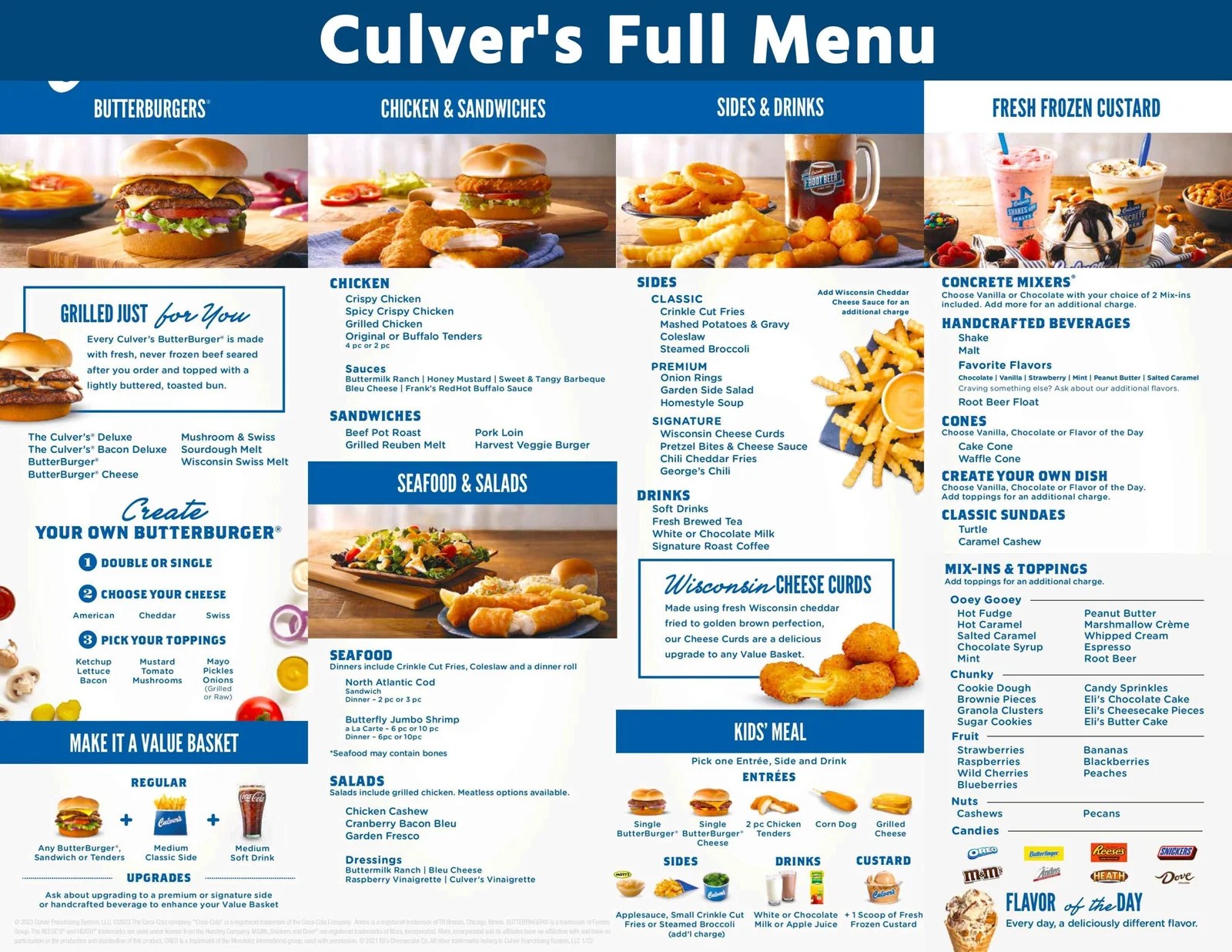 Culver's Menu With Prices Updated March 2025