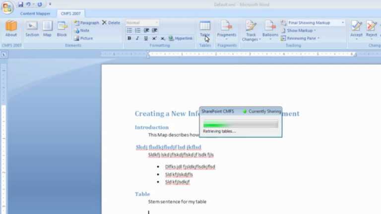 Content Mapper Creating A New Information Mapping Document pertaining to Information Mapping