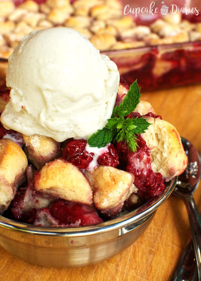 Easy Raspberry Biscuit Cobbler